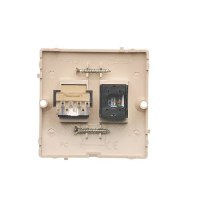 SIMON BASIC Gniazdo komputerowe RJ45 kategoria 5e + telefoniczne RJ11 (moduł) beżowy