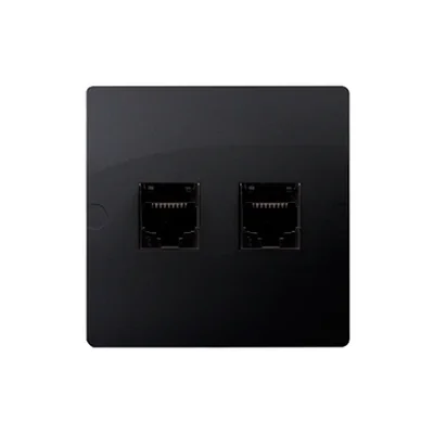 SIMON BASIC Gniazdo komputerowe RJ45 kategoria 5e + telefoniczne RJ11 (moduł) grafit mat metalizowany
