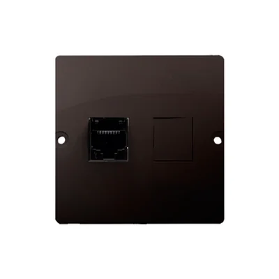 SIMON BASIC Gniazdo komputerowe RJ45 pojedyncze kategoria 5e (moduł) czekoladowe