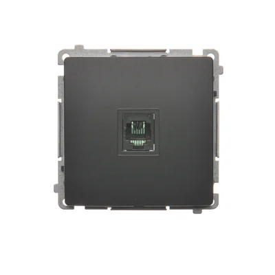 SIMON BASIC Gniazdo telefoniczne RJ11 uniwersalne pojedyncze (moduł) montaż na łapki/wkręty grafit mat