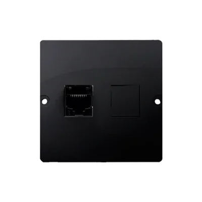 SIMON BASIC Gniazdo telefoniczne RJ12 (moduł) montaż na wkręty grafit mat