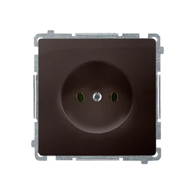 SIMON BASIC Gniazdo wtyczkowe bez uziemienia (moduł) 16A 230V czekoladowe
