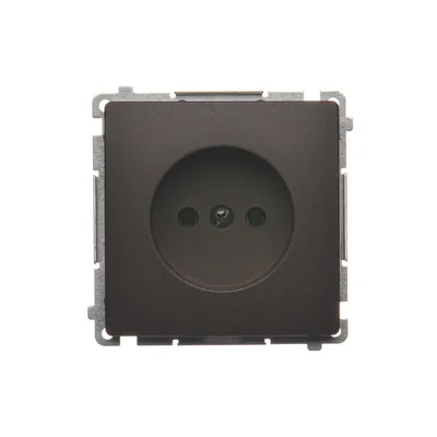 SIMON BASIC Gniazdo wtyczkowe bez uziemienia (moduł) 16A 230V czekoladowe