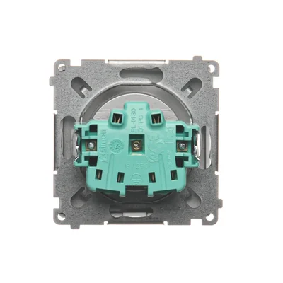 SIMON BASIC Gniazdo wtyczkowe bez uziemienia (moduł) 16A 230V srebrny mat