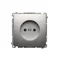 SIMON BASIC Gniazdo wtyczkowe bez uziemienia (moduł) 16A 230V srebrny mat