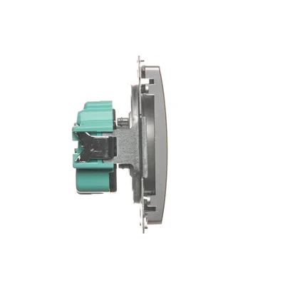 SIMON BASIC Gniazdo wtyczkowe bez uziemienia (moduł) 16A 230V srebrny mat