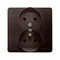 SIMON BASIC Gniazdo wtyczkowe podwójne z uziemieniem kompletne 16A 230V czekoladowe