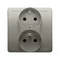 SIMON BASIC Gniazdo wtyczkowe podwójne z uziemieniem z funkcją niezmienności faz 16A 230V kompletne satynowe