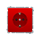 SIMON BASIC Gniazdo wtyczkowe pojedyncze z uziemieniem typu Schuko, z przesłonami torów prądowych, czerwone 16A