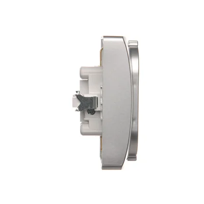 SIMON BASIC Gniazdo wtyczkowe z uziemieniem Schuko podwójne srebrny mat