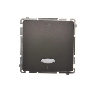 SIMON BASIC Łącznik dwubiegunowy z podświetleniem LED (moduł) 10AX 230V czekoladowy