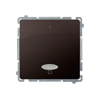 SIMON BASIC Łącznik dwubiegunowy z podświetleniem LED (moduł) 10AX 230V czekoladowy
