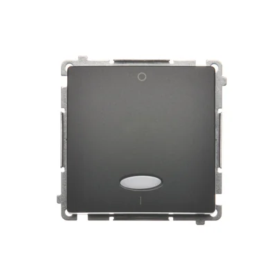 SIMON BASIC Łącznik dwubiegunowy z podświetleniem LED (moduł) 10AX 230V grafit mat