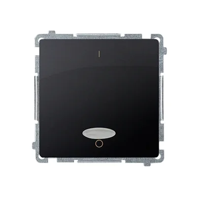 SIMON BASIC Łącznik dwubiegunowy z podświetleniem LED (moduł) 10AX 230V grafit mat