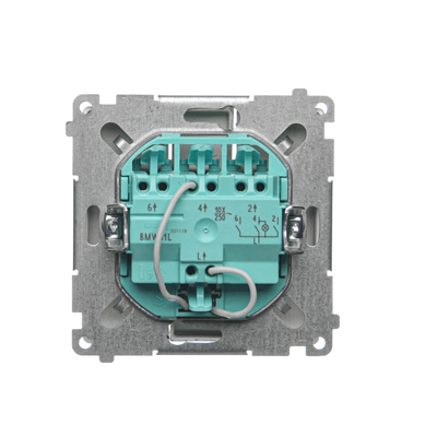 SIMON BASIC Łącznik potrójny z podświetleniem LED 10A 250V satynowy