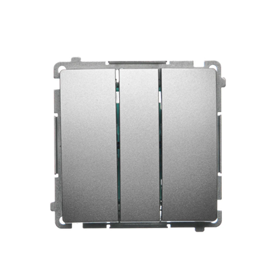 SIMON BASIC Łącznik potrójny z podświetleniem LED 10A 250V satynowy