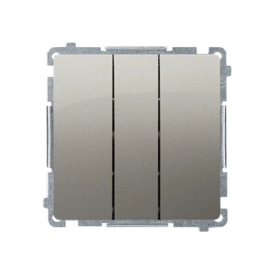 SIMON BASIC Łącznik potrójny z podświetleniem LED 10A 250V satynowy