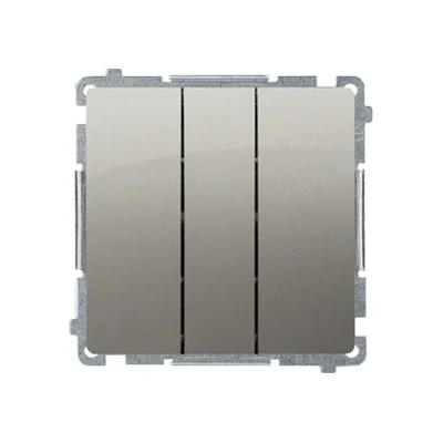 SIMON BASIC Łącznik potrójny z podświetleniem LED 10A 250V satynowy