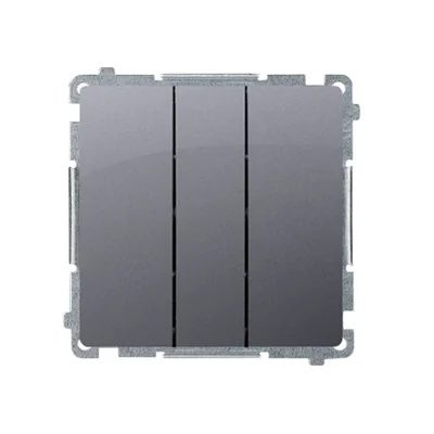 SIMON BASIC Łącznik potrójny z podświetleniem LED 10A 250V srebrny mat