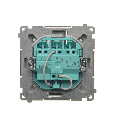 SIMON BASIC Łącznik potrójny z podświetleniem LED 10A 250V stal inox