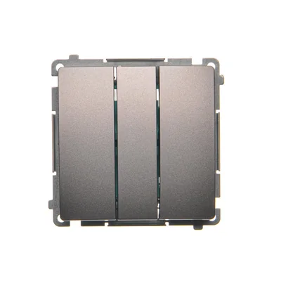 SIMON BASIC Łącznik potrójny z podświetleniem LED 10A 250V stal inox