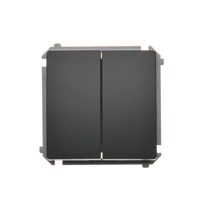 SIMON BASIC Łącznik schodowy podwójny z podświetleniem LED (moduł) 10AX 230V grafit mat