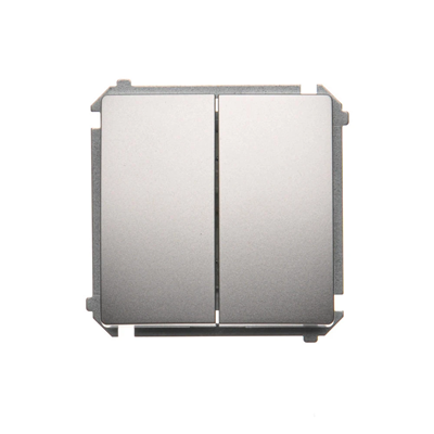 SIMON BASIC Łącznik schodowy podwójny z podświetleniem LED (moduł) 10AX 230V srebrny mat