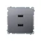 SIMON BASIC Ładowarka 2xUSB 2,1A 5V DC 230V srebrny mat
