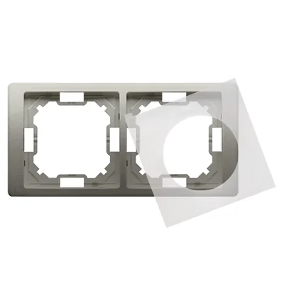 SIMON BASIC NEOS Ramka 2-krotna do wersji bryzgoszczelnej IP44 z kompletem uszczelek satynowa