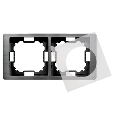 SIMON BASIC NEOS Ramka 2-krotna do wersji bryzgoszczelnej IP44 z zestawem uszczelek tytanowa