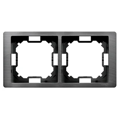 SIMON BASIC NEOS Ramka 2-krotna uniwersalna poziom i pion tytanowa