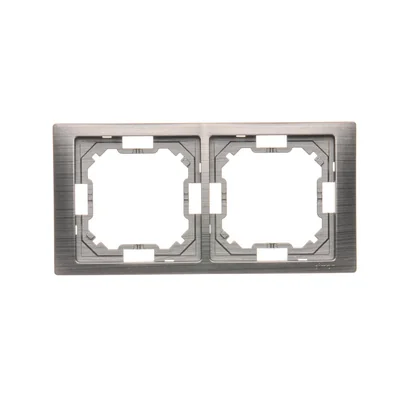 SIMON BASIC NEOS Ramka 2-krotna uniwersalna poziom i pion tytanowa