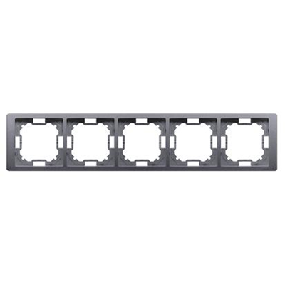 SIMON BASIC NEOS Ramka 5-krotna uniwersalna poziom i pion srebrny mat