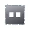 SIMON BASIC Pokrywa gniazd teleinformatycznych na Keystone płaska, podwójna, srebrny mat, metalizowany