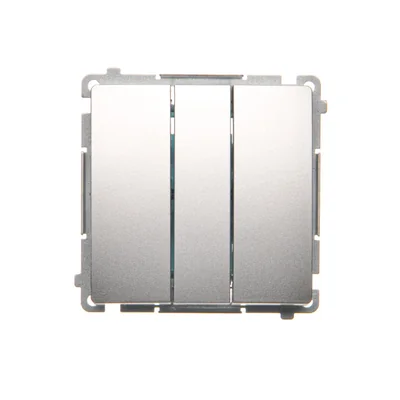 SIMON BASIC Przycisk potrójny 10A 250V srebrny mat