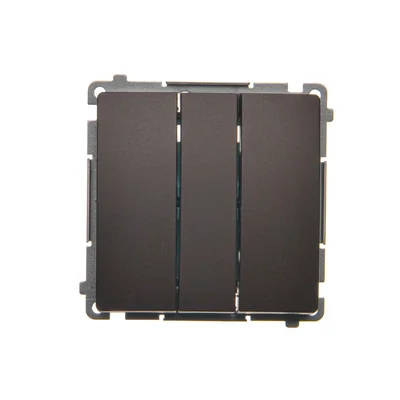 SIMON BASIC Przycisk potrójny z podświetleniem LED 10A 250V czekoladowy