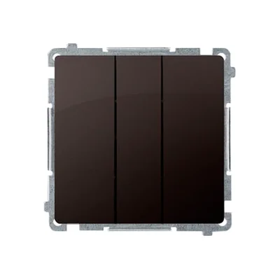 SIMON BASIC Przycisk potrójny z podświetleniem LED 10A 250V czekoladowy