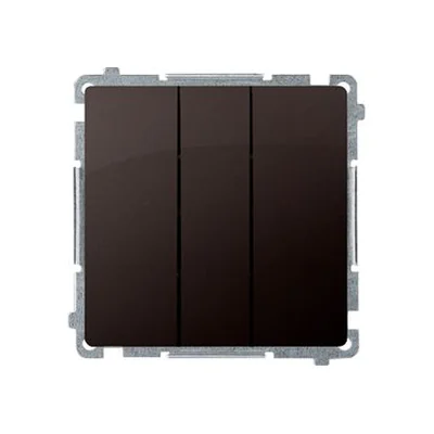 SIMON BASIC Przycisk potrójny z podświetleniem LED 10A 250V czekoladowy