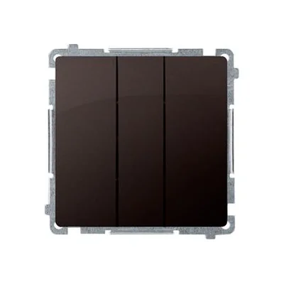 SIMON BASIC Przycisk potrójny z podświetleniem LED 10A 250V czekoladowy