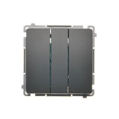 SIMON BASIC Przycisk potrójny z podświetleniem LED 10A 250V grafit matowy