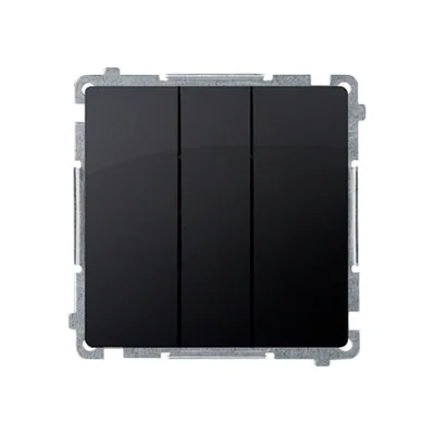 SIMON BASIC Przycisk potrójny z podświetleniem LED 10A 250V grafit matowy