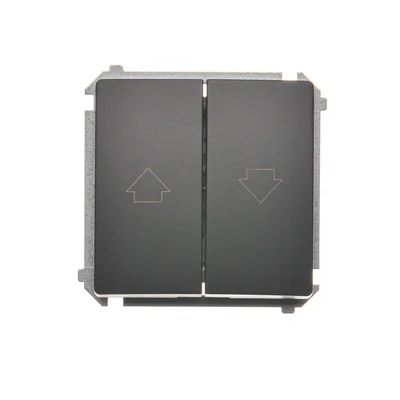 SIMON BASIC Przycisk żaluzjowy pojedynczy (moduł) 10A, 250V, zaciski śrubowe, grafitowy mat, metalizowany