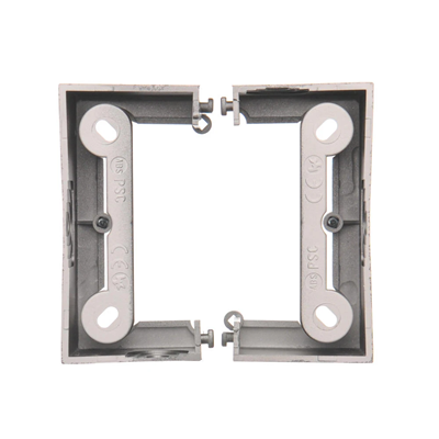 SIMON BASIC STANDARD Puszka natynkowa pojedyncza składana głęboka metalizowana inox