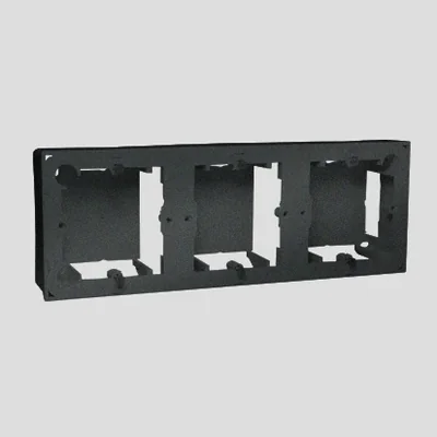 SIMON CLASSIC Puszka natynkowa płytka potrójna grafit mat