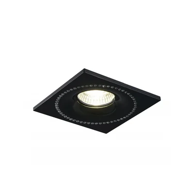 SIMON SQUARE Lampa sufitowa wpuszczana czarny chrom