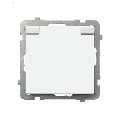 SONATA Gniazdo bryzgoszczelne z uziemieniem białe, bez ramki, wieczko przeźroczyste, wyposażone w przesłony torów prądowych