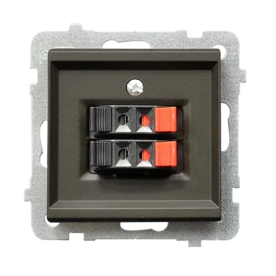 SONATA Gniazdo głośnikowe, podwójne czekoladowy metal