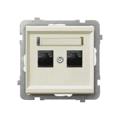 SONATA Gniazdo komputerowe, podwójne, kat. 5e, ecru, bez ramki
