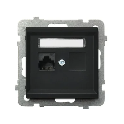 SONATA Gniazdo komputerowe, pojedyncze, kat. 5e czarny metalik