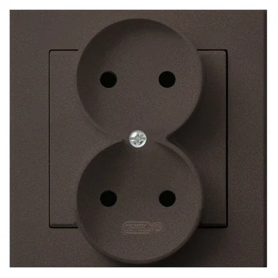 SONATA Gniazdo podwójne czekoladowy metalik